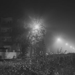 Srebrzyńska otulona nocną mgłą