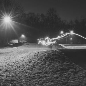 Pumptrack nocą też pięknie wygląda.